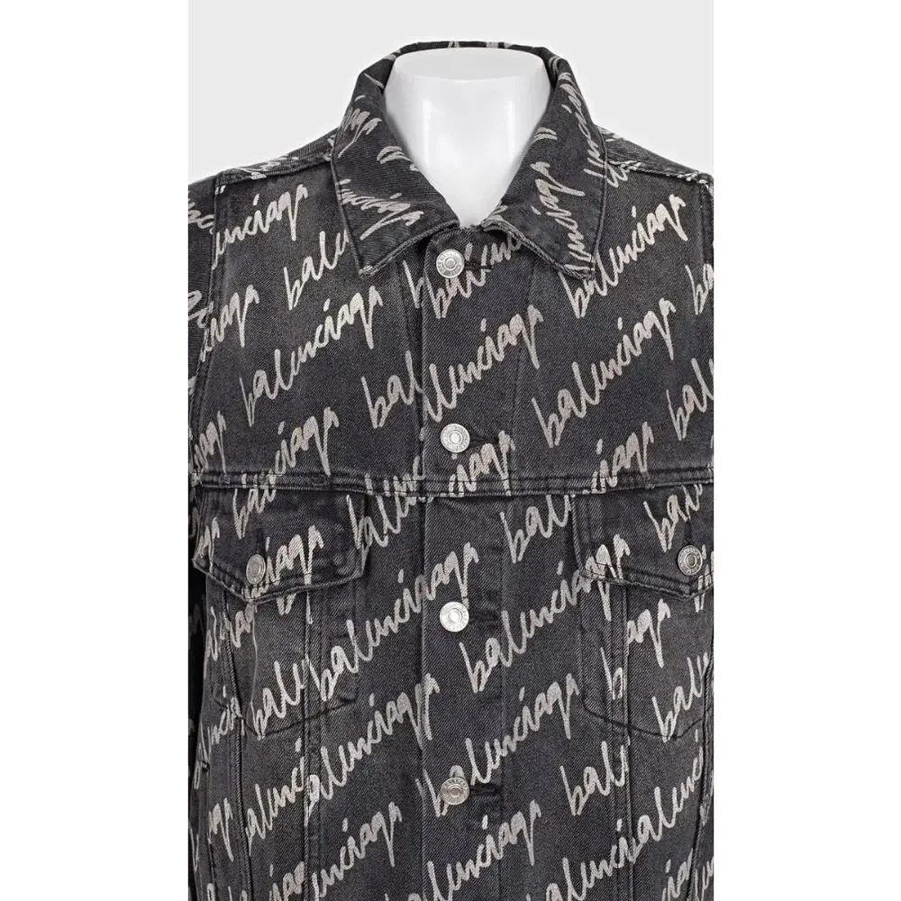 NWOT Balenciaga Black Oversized Denim Jacket IT38/XXS - Picture 4 of 7